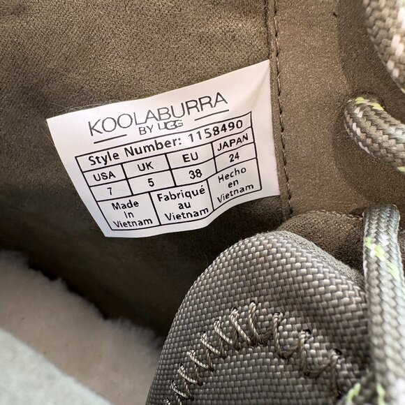 Koolaburra by UGG Jozie Combat Boots Suede Faux Fur Lace Up Booties Green Size 7 - Picture 6 of 6